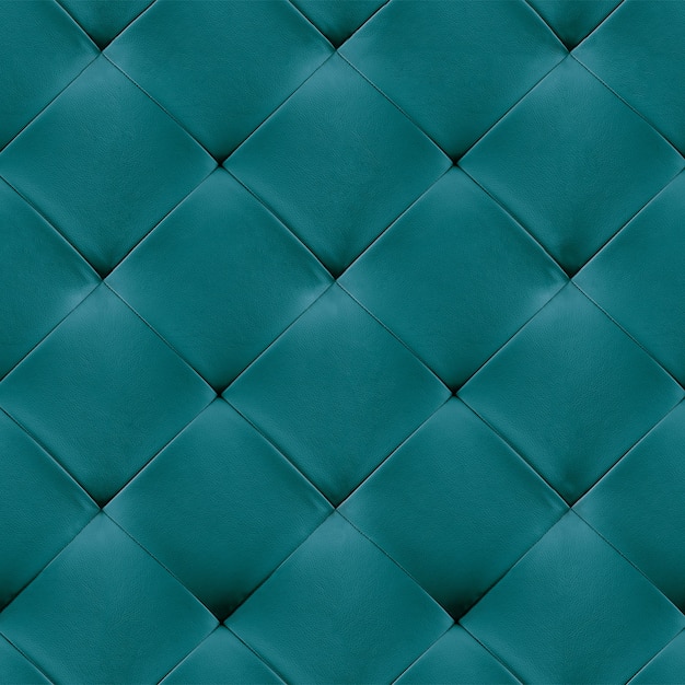 Turquoise genuine leather upholstery background. Luxury pattern.