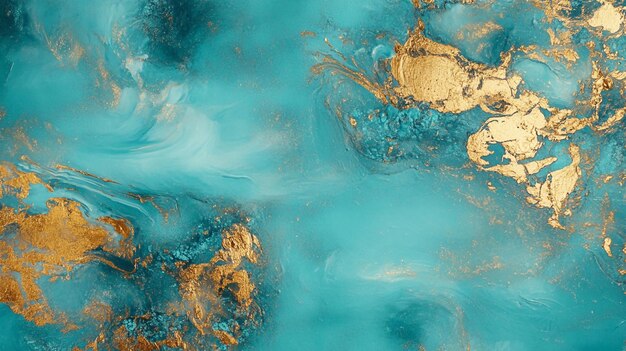 Photo turquoise and gold color texture abstract background