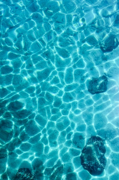 Turquoise Sea Surface, Ripple Water, Top view of beautiful Caribbean Sea