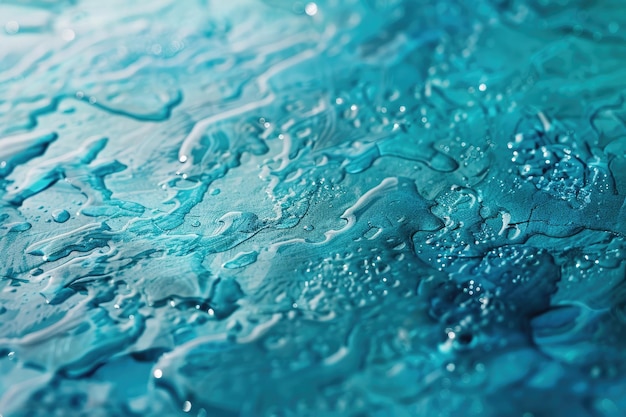 Photo turquoise surface with water drops