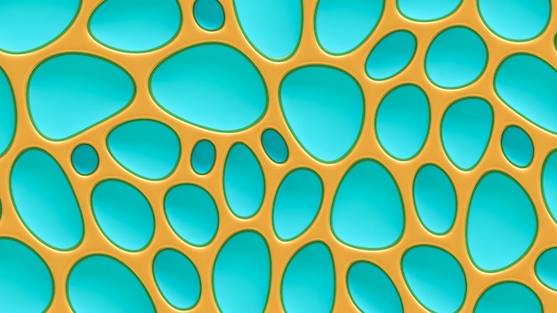 Turquoise texture background with relief and circles. 3d rendering.