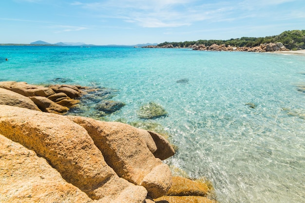 Turquoise water in Capriccioli beach Sardinia