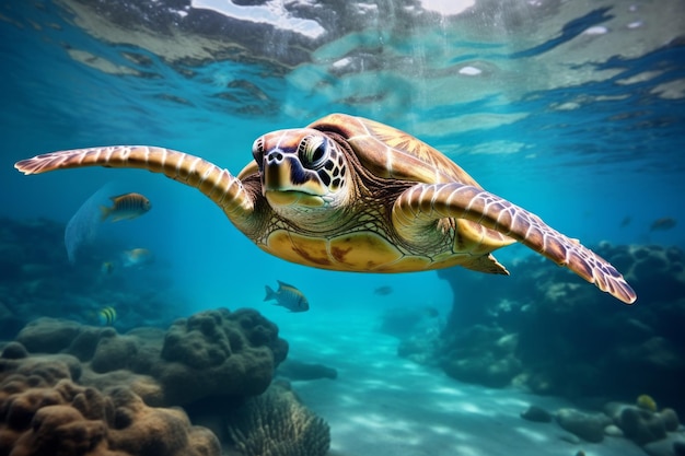 Turtle in the Deep ocean