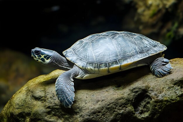 Photo a turtle on a rock in