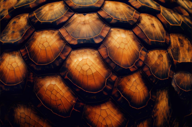 Turtle Shell Texture Background Brontosaurus Dinosaur Skin Generative AI Illustration