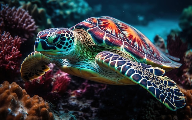 turtle swimming in the sea