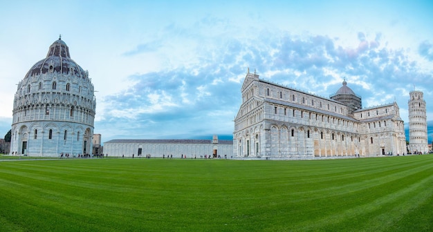 TUSCANY,ITALY - OCTOBER 24 ,2016:Pisa panoramic photograph where is call Piazza del Duomo Landmark in Tuscany.Tower Panorama Photography picuture.