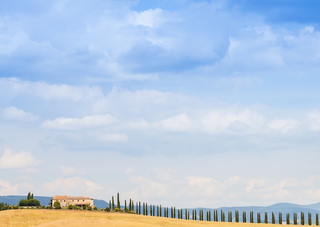 Tuscany, Val d'Orcia area. Wonderful countryside in a sunny day, just before rain arrival