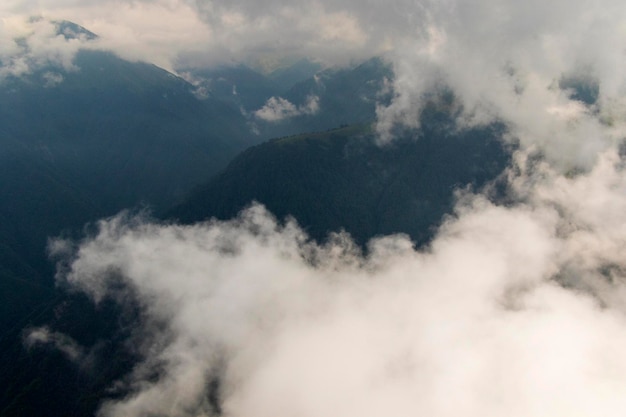 Tusheti mountain landscape and view high angle Georgian nature