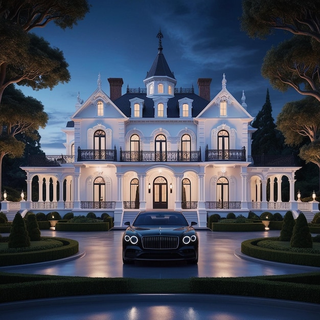 Photo twilight elegance the opulent victorian estate