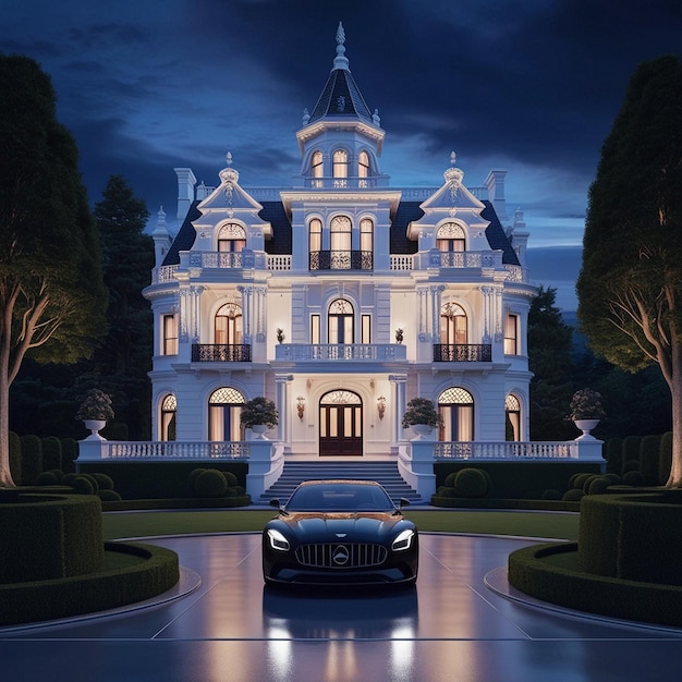 Photo twilight elegance the opulent victorian estate