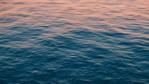 Twilight Ocean Water Surface Top View Calm Sea at Dusk