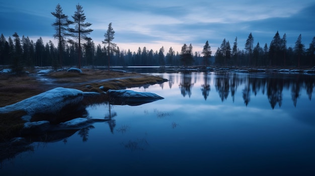 Twilight Reflection In Snsk Laji M Yl Takka A Romanticized Depiction Of Desolate Landscapes