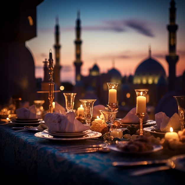 A twilight scene during Ramadan