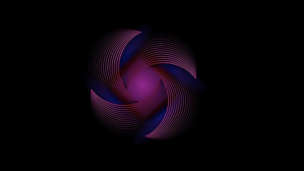 Twisted abstract pink color line on black background