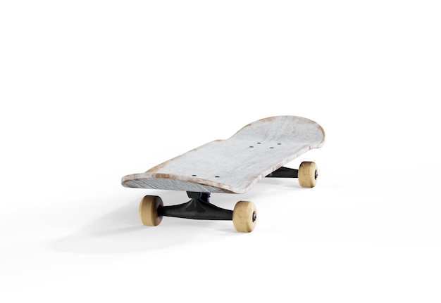 Twisted skateboard isolated on a white background 3d render