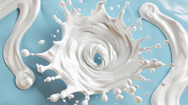 Twisted spiral milk splash illustration isolated