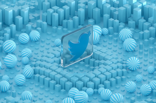 Twitter glass geometry shapes with abstract background