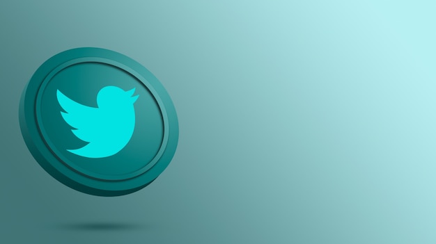 Twitter logo on the round button rendering