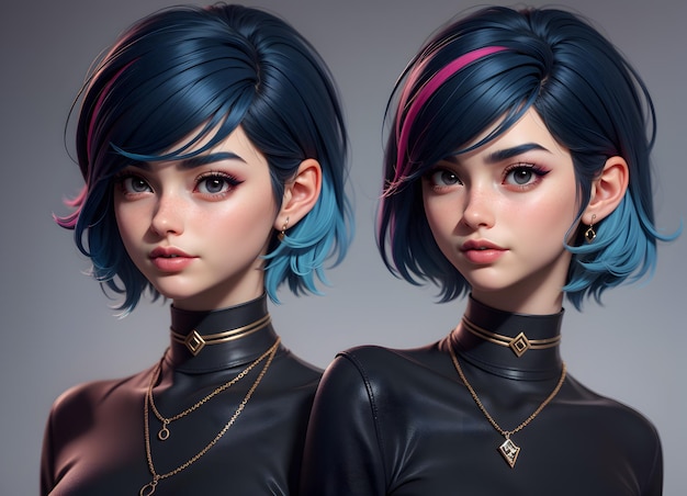 two 3d female characters