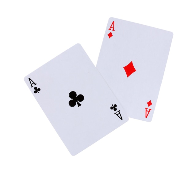 Two aces isolated on white