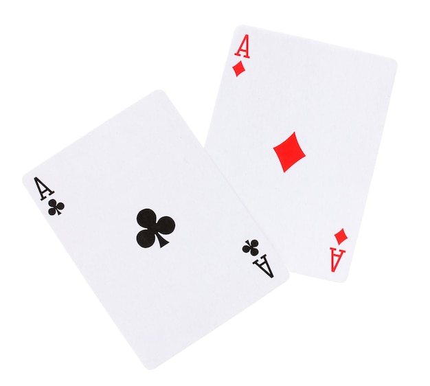 Two aces isolated on white