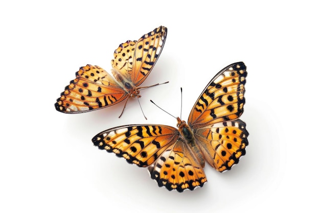 Two beautiful Butterflies isolated on a white background