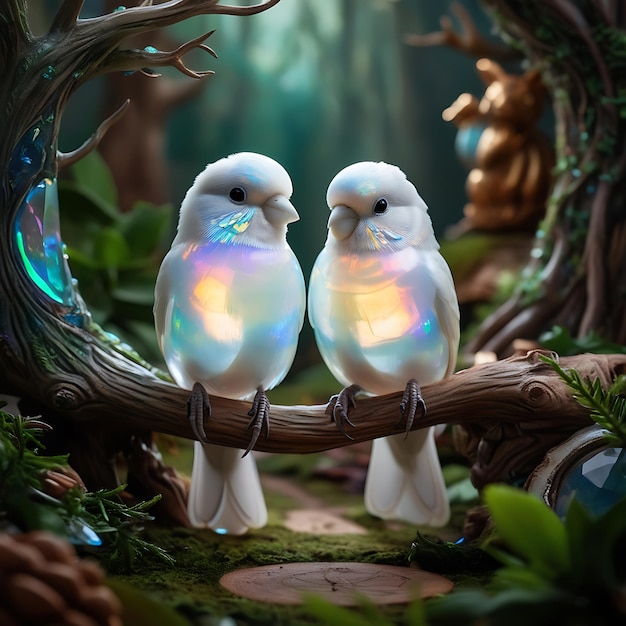 two birds are sitting on a branch with the word parrots on them