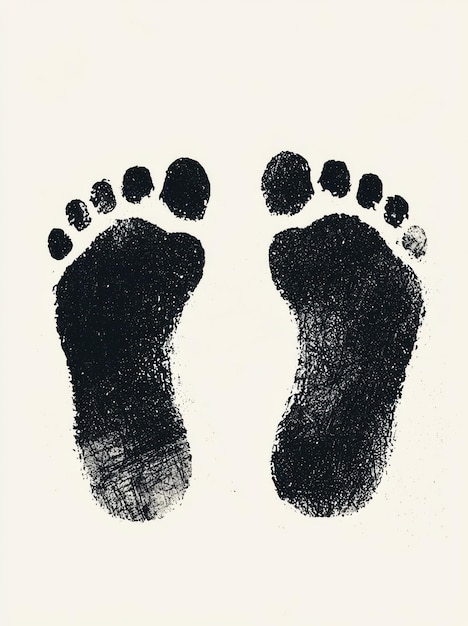 Photo two black verwitterte foot prints modernfree