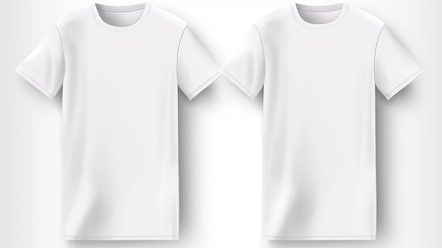 Photo two blank white tshirts isolated on white background