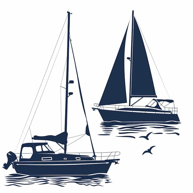 two boats are on the water with the words quot sail quot on the bottom