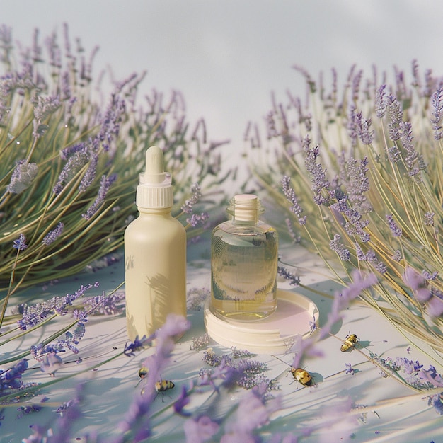 two bottles and a pot of an organic skincare product