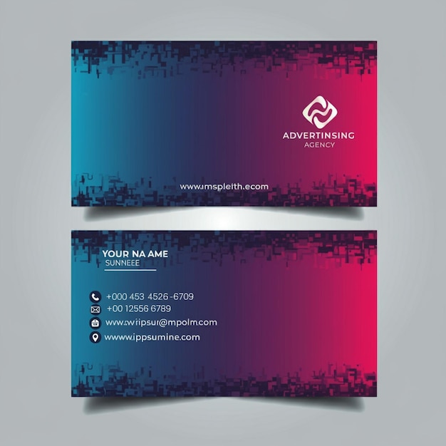 Photo two business cards with the logo for an advertisement for an event