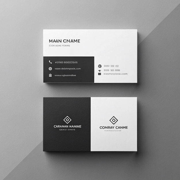 Photo two business cards with the words man in the middle