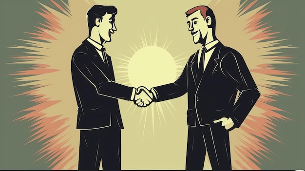 Two business people shaking hands Generative AI