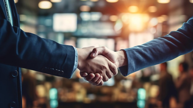 Two Businessman Shake Hand with Partner