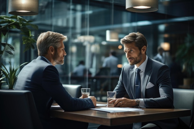 Two businessmen in a meeting