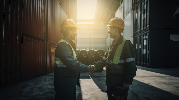 Two businessmen shaking hands after a successful meeting Ai generated