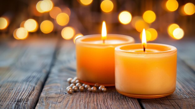 Two Candles in a Rustic Setting