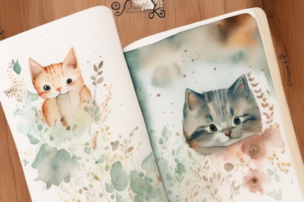 Two cats are on a book cover.