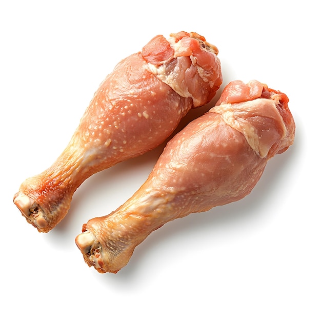 two chicken feet are shown on a white background