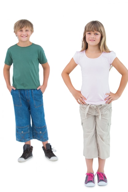 Two children smiling at camera