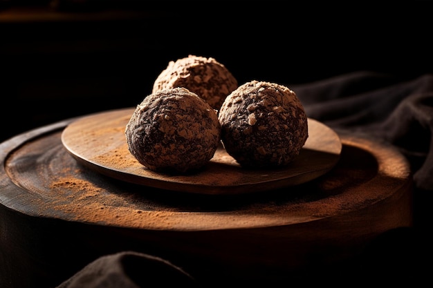 Two Chocolate Ball Shaped Treats Resting