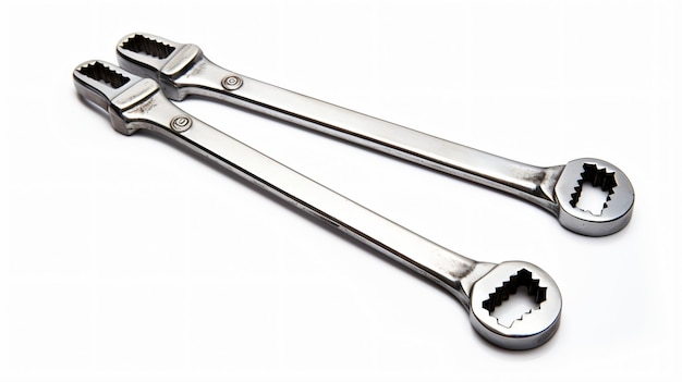 Two chromed doubleended ring spanners or wrench mad