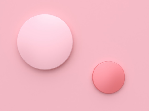 two circle shape abstract minimal geometric pink