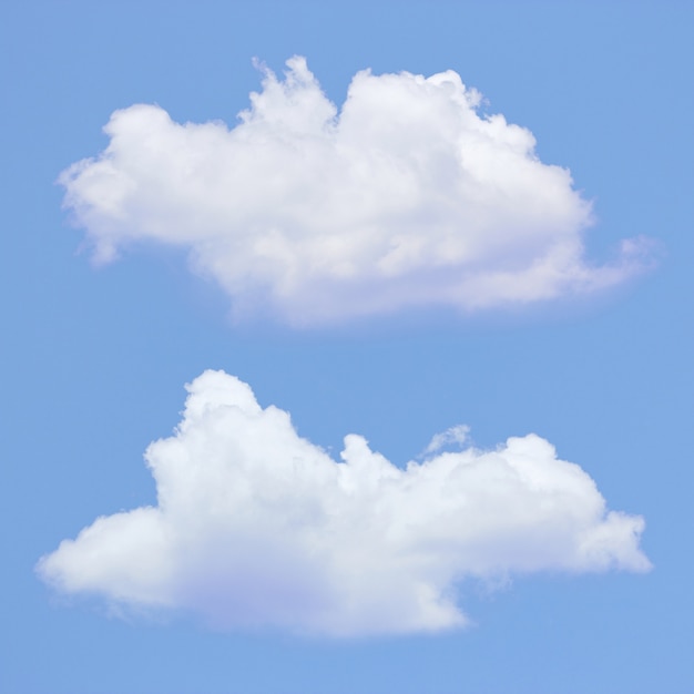 Two clouds with blue sky