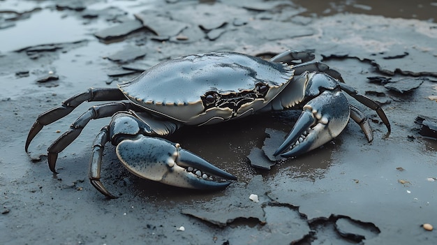 Photo two crabs with the mouth open and the mouth open