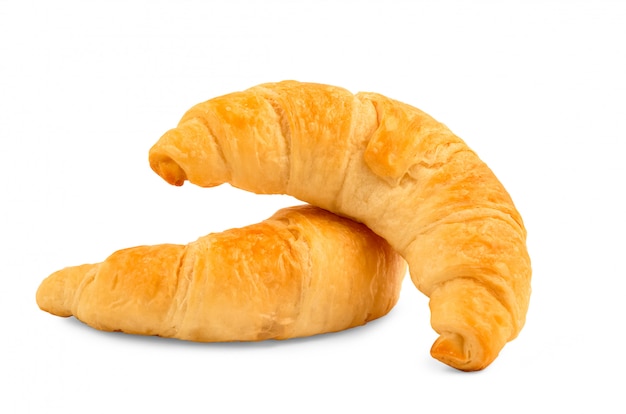 Two Croissant breads on White