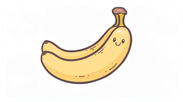 Two cute bananas with a happy face cartoon illustration