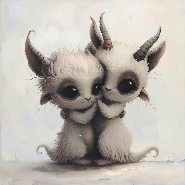 Two cute creatures hugging Incredible detailchaos 20